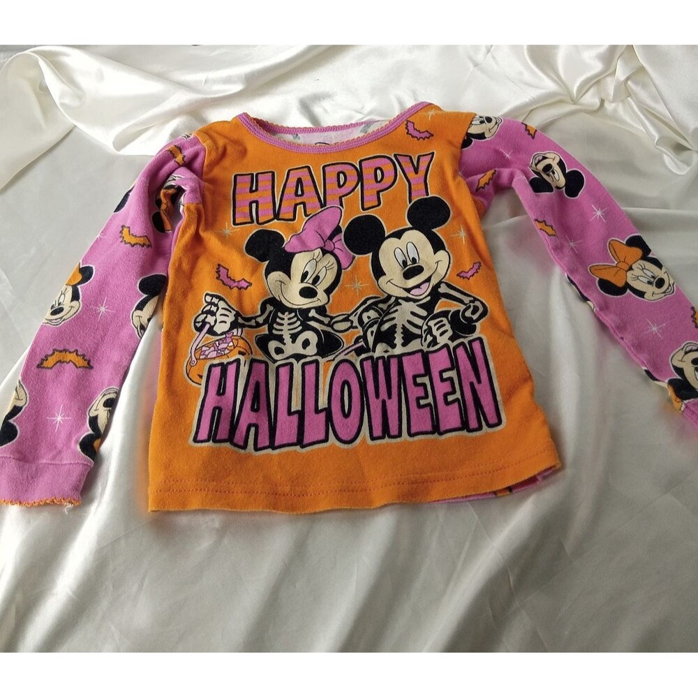 DISNEY HAPPY HALLOWEEN MICKEY & MINNIE TODDLER LONG SLEEVE SHIRT SIZE 5T